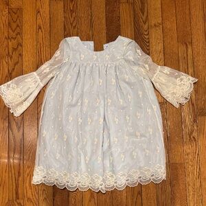 Laura Ashley Charming Kids Dress with Lace Sleeves